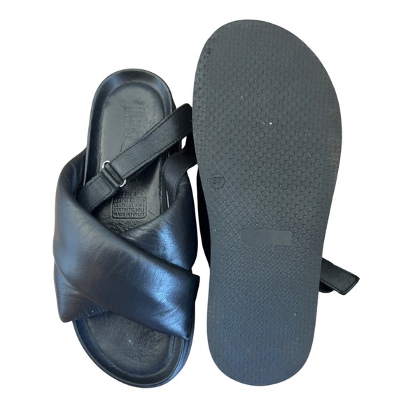 Silent D Anthropologie Pier Platform‎ Black Leather Sandal SZ: 37 EU 6.5-7 US - Picture 4 of 8